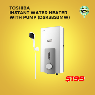 TOSHIBA INSTANT WATER HEATER WITH PUMP (DSK38S3MW)