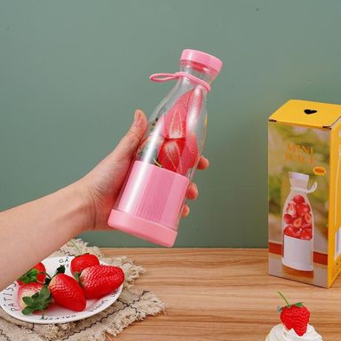420ML Portable Mini Rechargeable Juicer Cup Blender Smoothie Mixer - Pink
