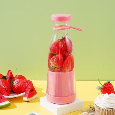 420ML Portable Mini Rechargeable Juicer Cup Blender Smoothie Mixer - Pink