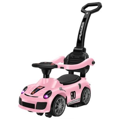 2in1 Kids Stroller Convertible Toy Car With Racing Stripe and Push Handle
