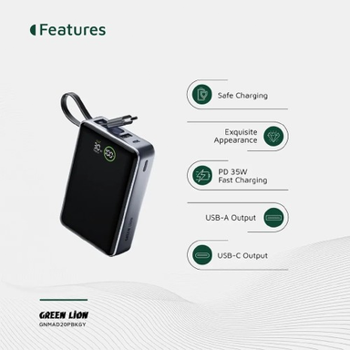Green Lion Madrid 20 20000mAh Power Bank PD 35W 