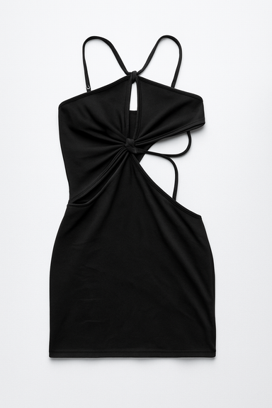 Vestido negro cut-out con tirantes finos - Size M