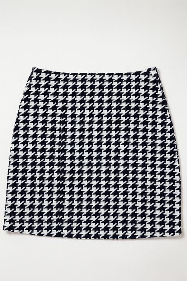 Falda corta estampado pata de gallo blanco y negro - Size M