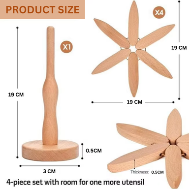HOT DISH MAT WOODEN TREE COASTER (ALAS MAKANAN PANAS)