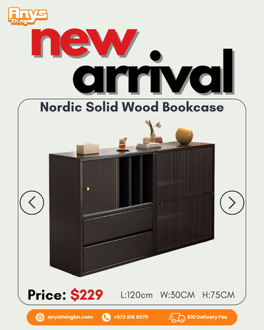 Nordic Solid Wood Bookcase