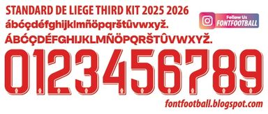 Font Vector Standard de Liege 3rd Third 2025 2026 kit