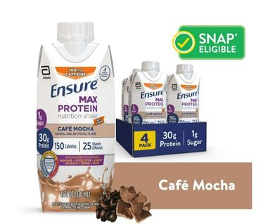 Ensure Max Protein Nutrition Shake - Cafe Mocha - 30g Protein - 11 fl oz/4pk