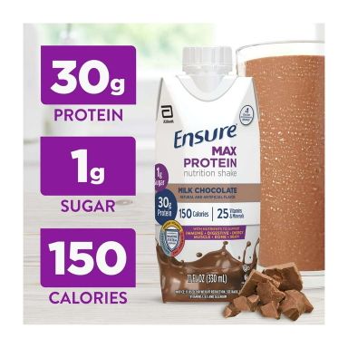 Ensure Max Protein Shake, 30g Protein, Milk Chocolate, 11 fl oz, 4 Pack