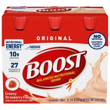 BOOST Original Balanced Nutritional Drink Protein Shakes, Creamy Strawberry, 8 fl oz, 6 Pack
