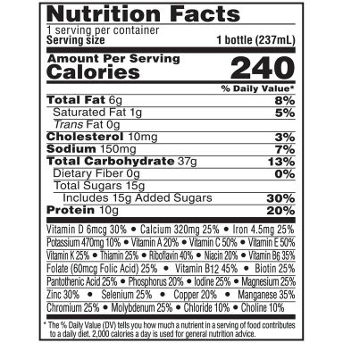 BOOST Original Peaches & Creme Flavored Nutritional Drink, 6-8 fl. oz. Bottles