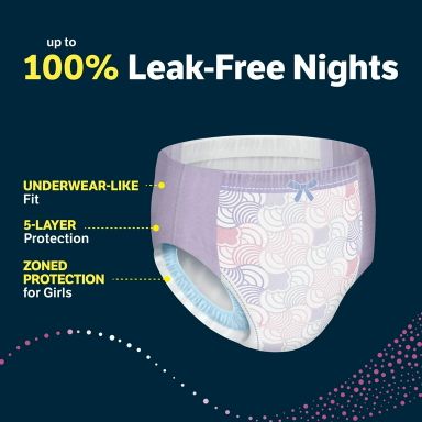 Goodnites Bedwetting Underwear for Girls, L (68-95 lbs), 34 Ct