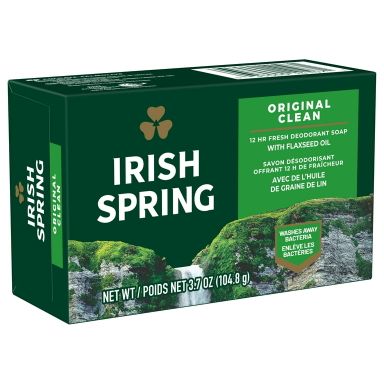 Irish Spring Original Clean Deodorant Bar Soap for Men, 3.7 oz