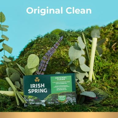 Irish Spring Original Clean Deodorant Bar Soap for Men, 3.7 oz