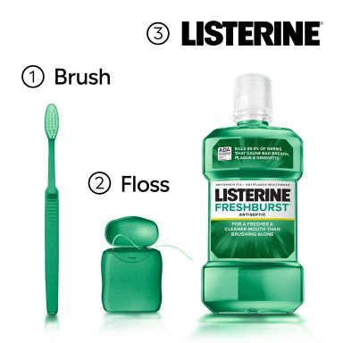 Listerine Freshburst Antiseptic Mouthwash Oral Care, Mint, 1 L