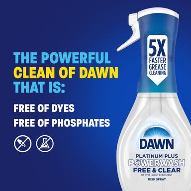 Dawn Powerwash Spray, Dish Soap, Dishwashing Liquid, Free & Clear, 16 Fl Oz