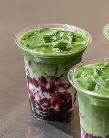 Blueberry Matcha Latte-Cold