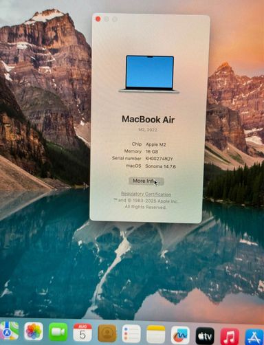 ✨ MacBook Air M2 (2022) – 16GB RAM | 256GB SSD | Azerty | 13” Retina HDR
