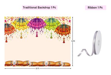 Ganpati Decoration Backdrop (Umbrellas)