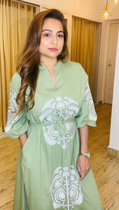 Green Khadi Dress