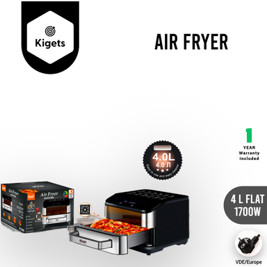 4L Digital Wide Tray Air Fryer with Visible Window 