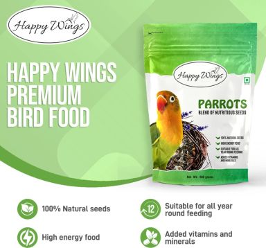 Happy Wings Premium Bird Food for Parrot 900 GR