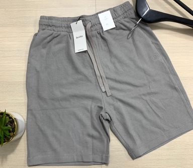 BERSHKA COTTON SHORTS -  BROWN