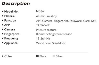 WI-FI CERRADURA INTELIGENTE N066 DEADBOLT  