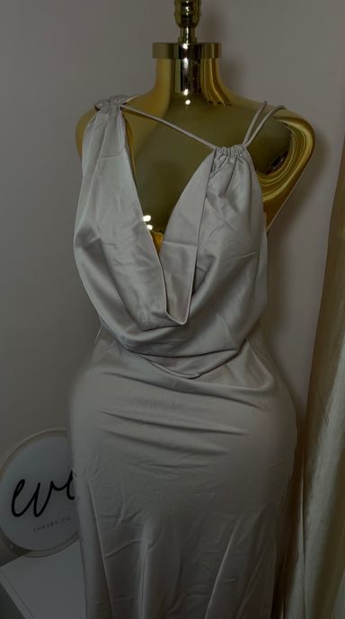 Cream Cowl Neck Dress