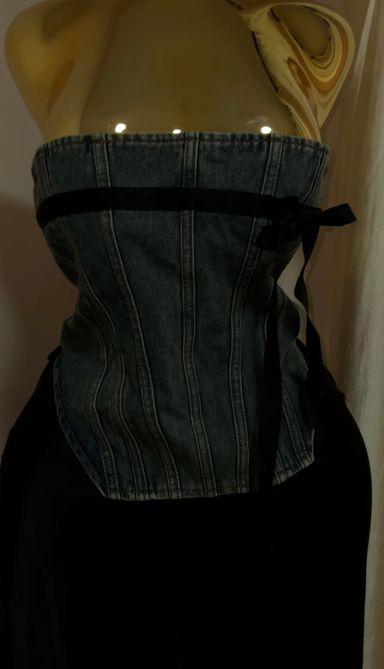 Denim Bow Top