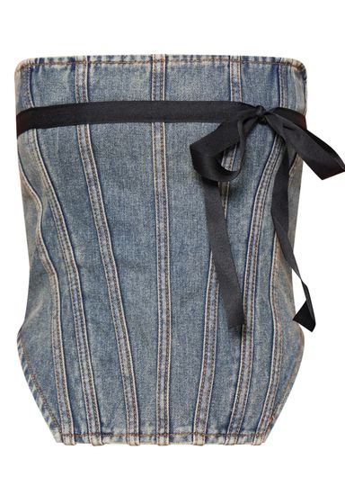 Denim Bow Top