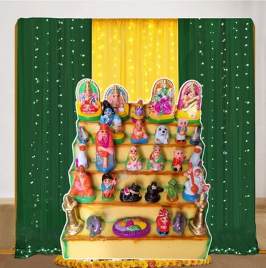 Golu Backdrop (Green and yellow)