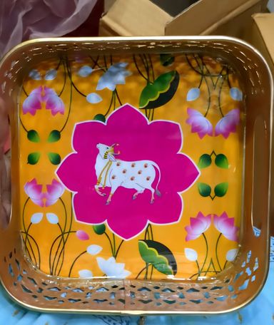 Pichwai metal tray