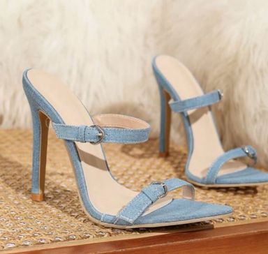 Denim heels