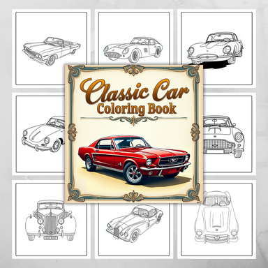 Wilin Digital - 30 Coloring book / Lembar mewarnai Edisi Classic Car