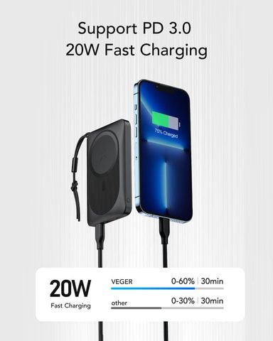 Veger MagOn Magnetic Power Bank - 10000mAh