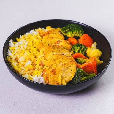 Coconut Chicken Curry with rice & veggies