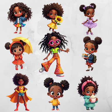 Wilin Digital - 20 Clipart Sticker Whatsapp Digital Printable Edisi Chibi Girl