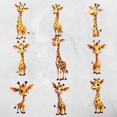 Wilin Digital - 20 Clipart Sticker Whatsapp Digital Printable Edisi Jerapah