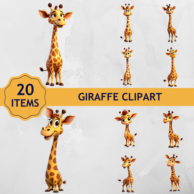 Wilin Digital - 20 Clipart Sticker Whatsapp Digital Printable Edisi Jerapah