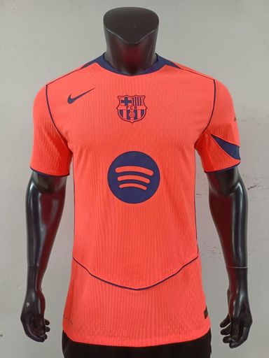 FC Barcelona 2025/26 Third Shirt (Orange / Navy)
