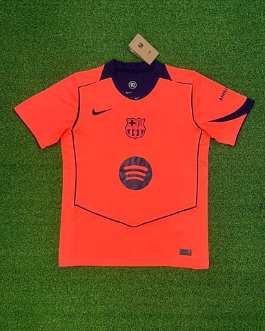 FC Barcelona 2025/26 Third Shirt (Orange / Navy)