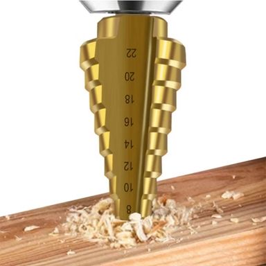 4-22 HSS Step Drill Bit Straight Groove Titanium Coated Wood Metal Hole Cutter 4241 High Speed Steel Core Drill Bit