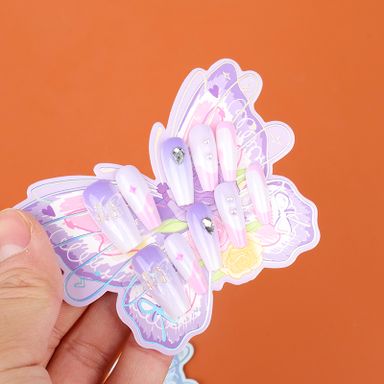 Boxed butterfly point drill long false nails