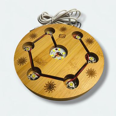 WOOD LIGHT CRYSTAL BALL STAND 