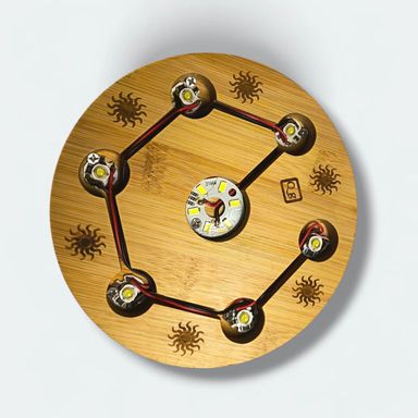 WOOD LIGHT CRYSTAL BALL STAND 