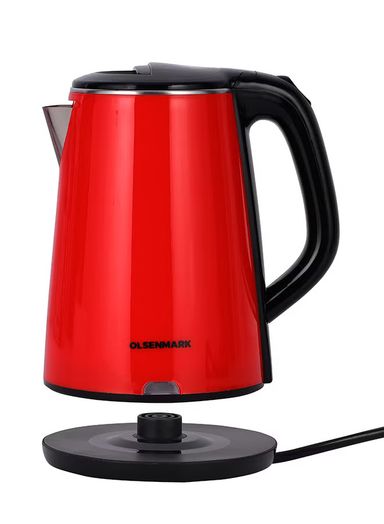 Olsenmark Stainless Steel Electric Kettle 2.2 L 1500 W OMK2147 Red/Black