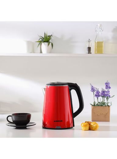 Olsenmark Stainless Steel Electric Kettle 2.2 L 1500 W OMK2147 Red/Black