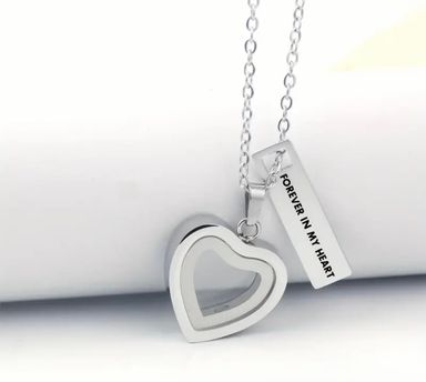 Heart Glass Urn Necklace for Ashes Cremation