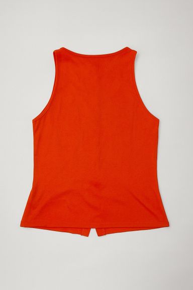Blusa sin mangas naranja con botones frontales - Size S
