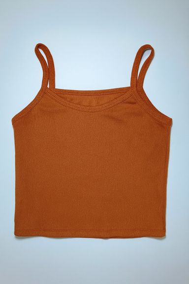 Top básico marrón de tirantes delgados - Size S